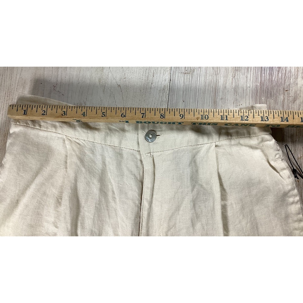 New‎ With Tags Tahari Cream Linen Shorts Women's Large - Picture 4 of 6